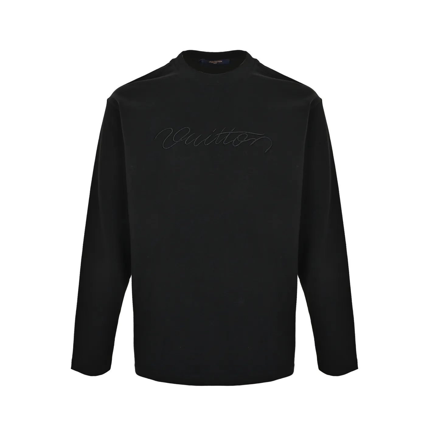 Louis Vuitton/Louis Vuitton long sleeves with cursive signature letters embroidered on the chest